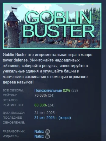Goblin Buster: Incremental Tower Defense STEAM РОССИЯ