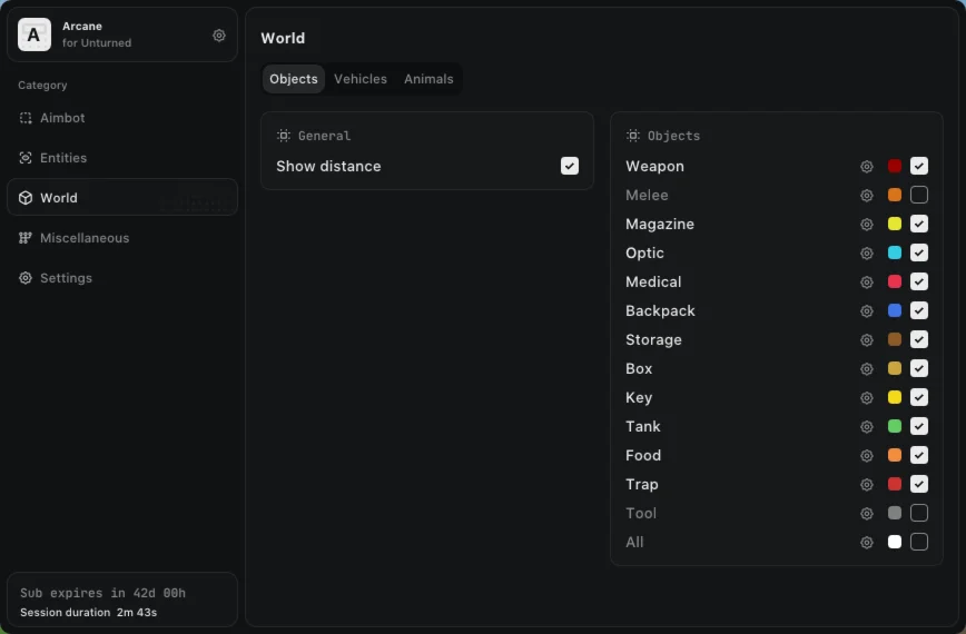 Рабочий чит Arcane для игры Unturned
