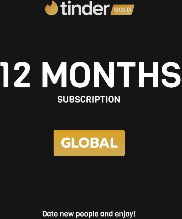 КЛЮЧ ПОДПИСКИ TINDER GOLD НА 12 МЕСЯЦЕВ (ГЛОБАЛЬНАЯ)
