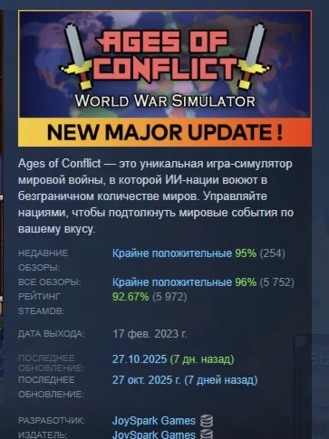 Ages of Conflict: World War Simulator STEAM РОССИЯ