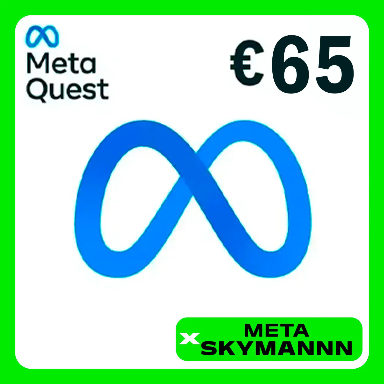 META QUEST 65€ EUR ЕВРОПА КАРТА ПОПОЛНЕНИЯ АВТО 24/7