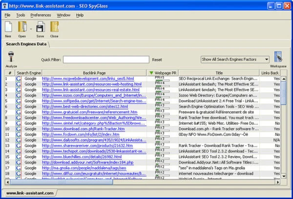 SEO SpyGlass 2.0.7 - Программа для раскрутки сайта