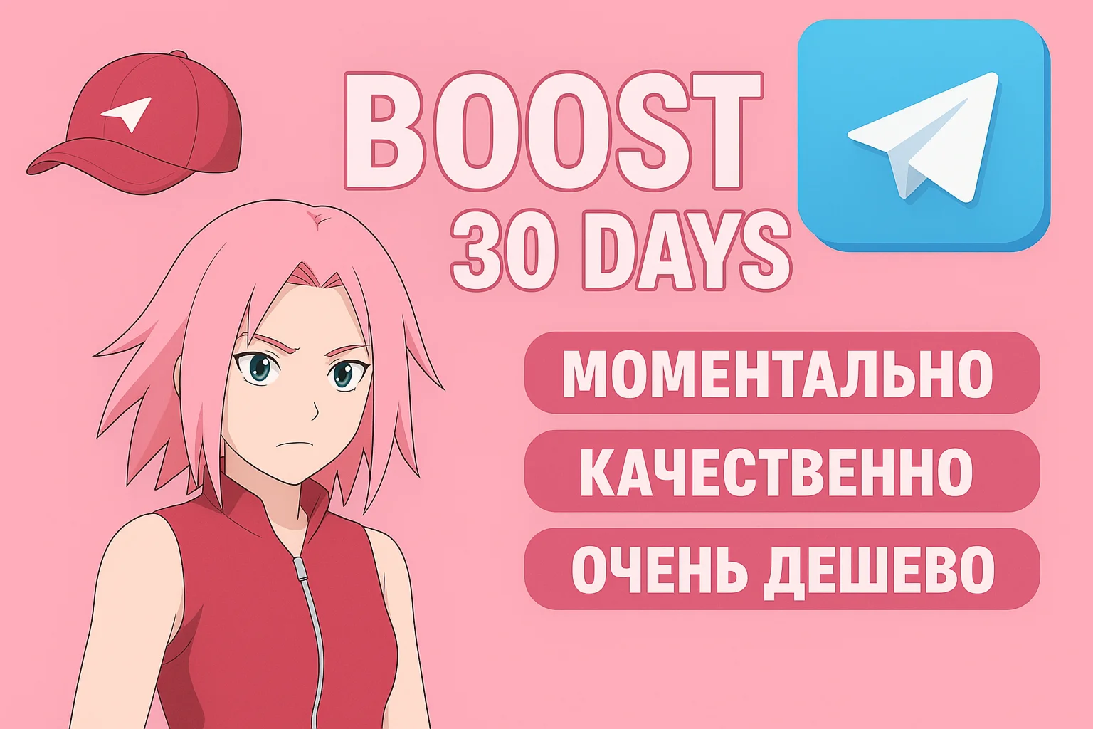 Бусты Telegram – Цена за • 30 дней, 10шт