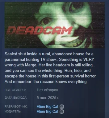 Deadcam АВТОДОСТАВКА STEAM РОССИЯ