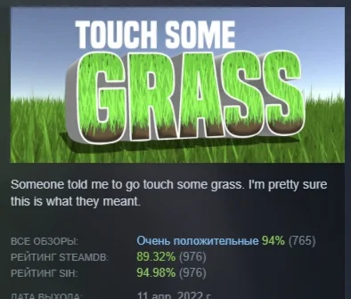 Touch Some Grass АВТОДОСТАВКА STEAM GIFT РОССИЯ