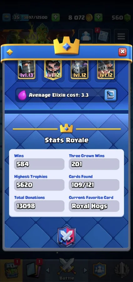 |2в1| CR - BS | 35 LVL 💎 5620 TR | 584 ПОБЕДЫ + 🎁