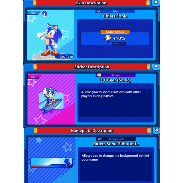 Sonic rumble | Riders sonic pack | Android, iOS, PC DLC