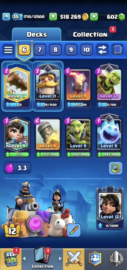 |3в1| CR - BS - COC | 35 LVL | 5582 TR | 1399 ПОБЕД