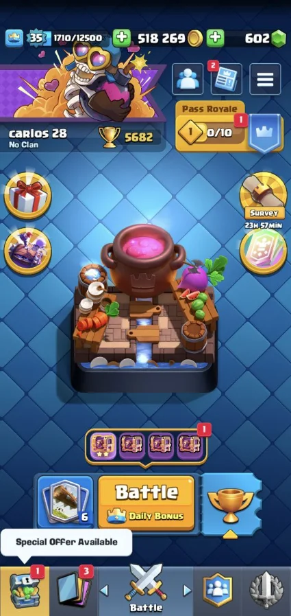 |3в1| CR - BS - COC | 35 LVL | 5582 TR | 1399 ПОБЕД