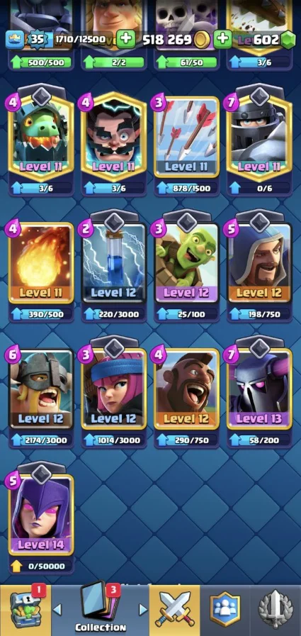 |3в1| CR - BS - COC | 35 LVL | 5582 TR | 1399 ПОБЕД