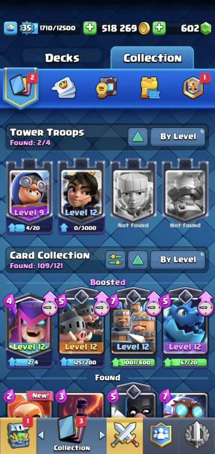 |3в1| CR - BS - COC | 35 LVL | 5582 TR | 1399 ПОБЕД