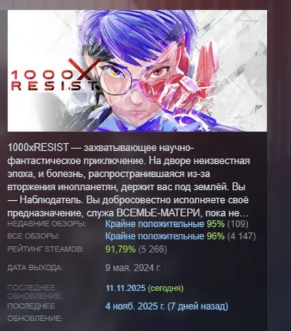 1000xRESIST STEAM KEY REGION FREE GLOBAL+РОССИЯ