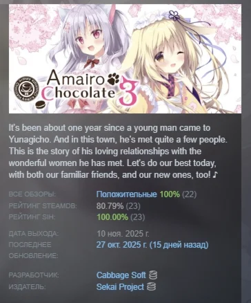 Amairo Chocolate 3 АВТОДОСТАВКА STEAM РОССИЯ