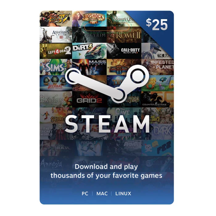 ⭐25$ Steam Wallet Card (US) Подарочная карта