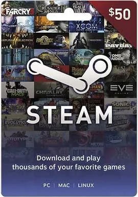 STEAM WALLET GIFT CARD $50 USD (US account)