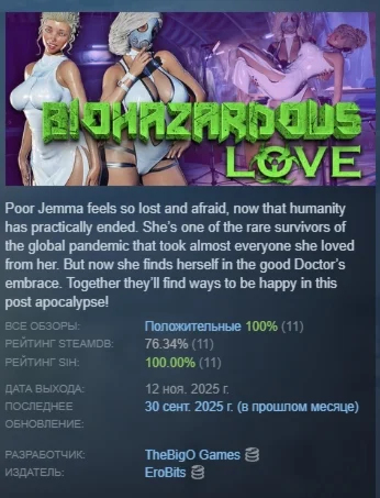 Biohazardous Love АВТОДОСТАВКА STEAM РОССИЯ