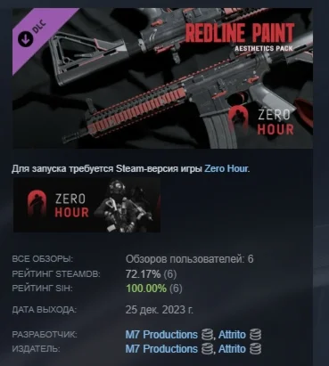 Zero Hour - Redline Aesthetics Pack DLC STEAM РОССИЯ