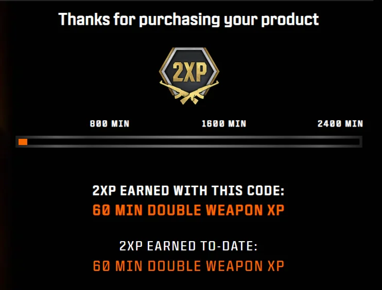 60 Minutes 2XP Weapon Boost CoD Black Ops 7 KEY/CODE
