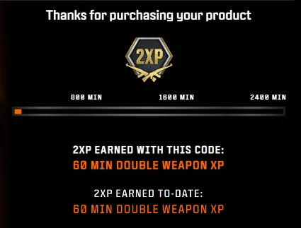 60 Minutes 2XP Weapon Boost CoD Black Ops 7 KEY/CODE