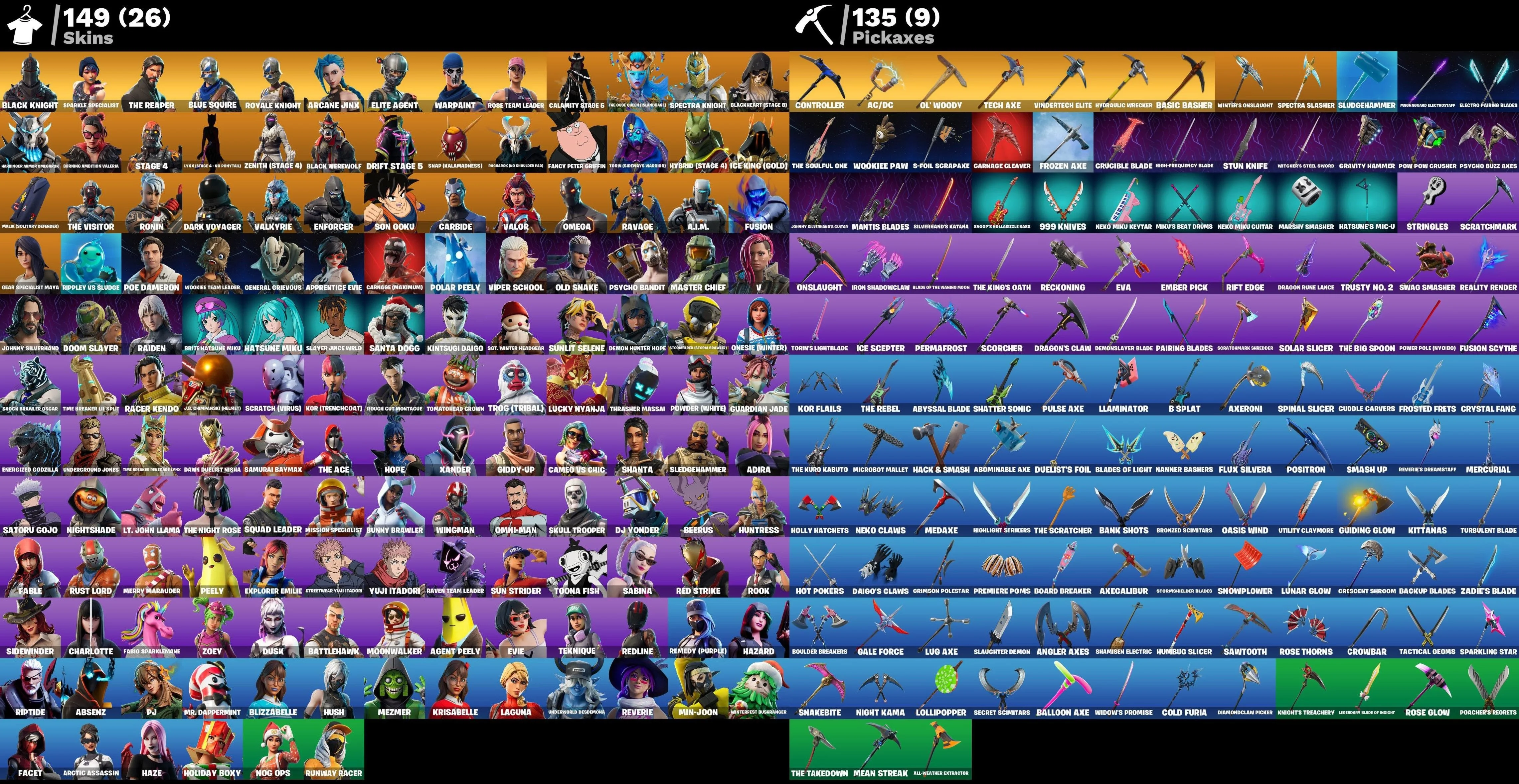 146 скинов Black Knight, Sparkle Specialist, The Reaper