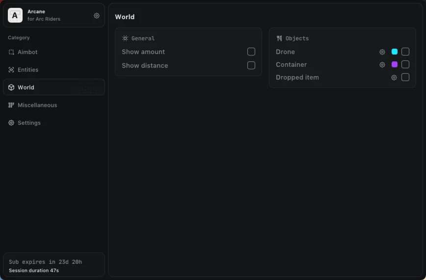 Рабочий чит Arcane для игры ARC Raiders