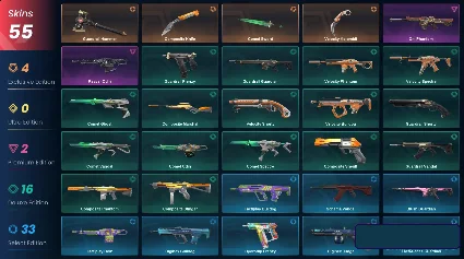 VALORANT 💎 55 скинов | 100 уровень | Полный доступ + 🎁