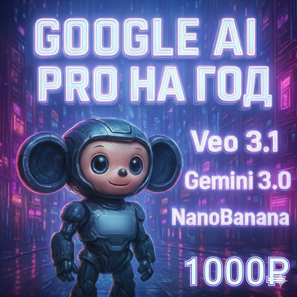 Google AI Pro 12 месяцев | Veo 3.1, Nano Banana, Gemini