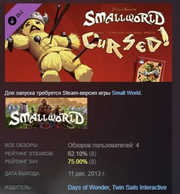 Small World - Cursed DLC STEAM KEY REGION GLOBAL+РОССИЯ