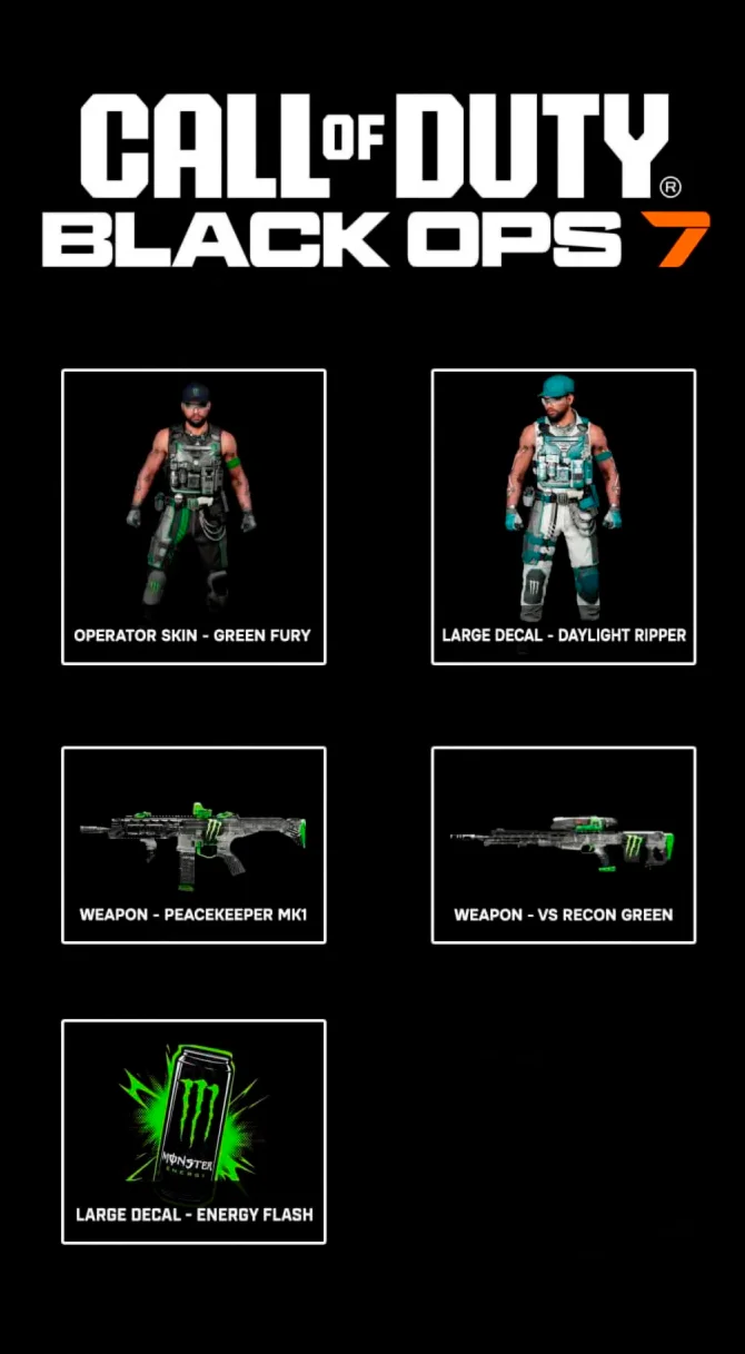 🚀НАБОР MONSTER ENERGY /  CoD BLACKOPS 7
