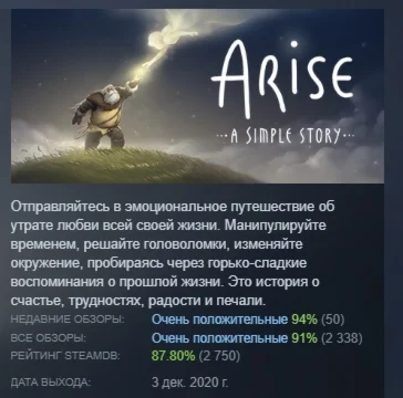 Arise: A Simple Story АВТОДОСТАВКА STEAM GIFT РОССИЯ