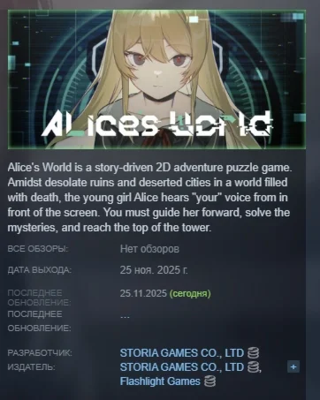 Alice's World АВТОДОСТАВКА STEAM РОССИЯ