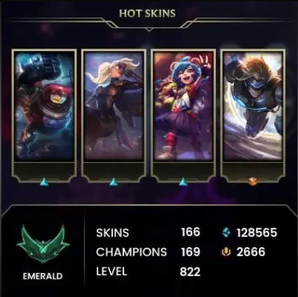 LEAGUE OF LEGENDS 💎 822 лвл/166 скинов | Полный доступ 🎁