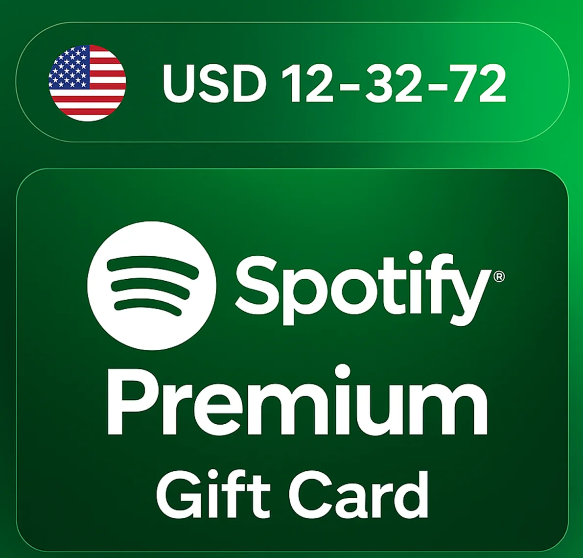 Карта Spotify Premium 12-36-72 USD США