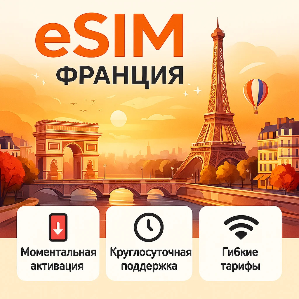 eSIM Франция → интернет для путешествий есим