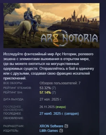 Ars Notoria \ Арс Нотория АВТОДОСТАВКА STEAM РОССИЯ