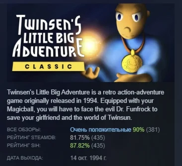 Twinsen's Little Big Adventure Classic STEAM РОССИЯ