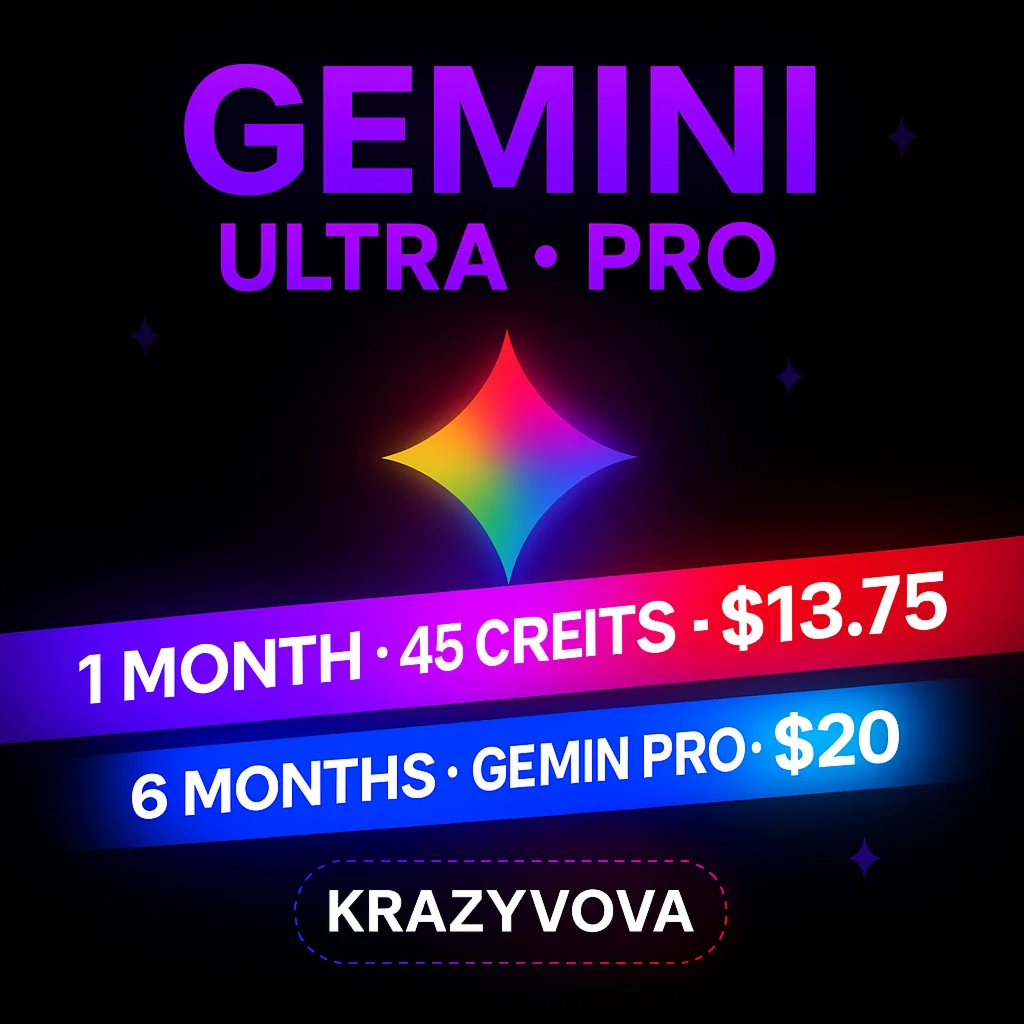  Аккаунты Gemini AI | Планы Pro и Ultra + 2 ТБ