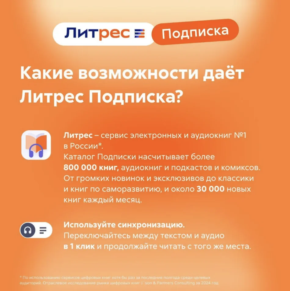 ЛитРес 12 мес подписка промокод