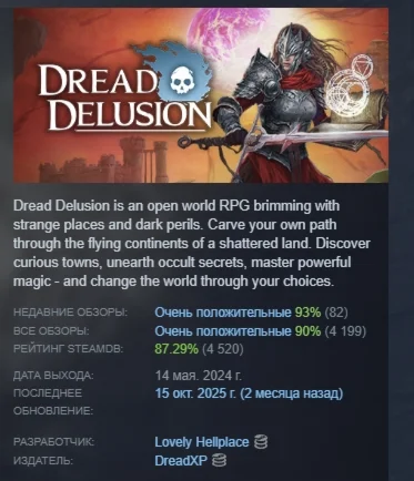 Dread Delusion АВТОДОСТАВКА STEAM РОССИЯ