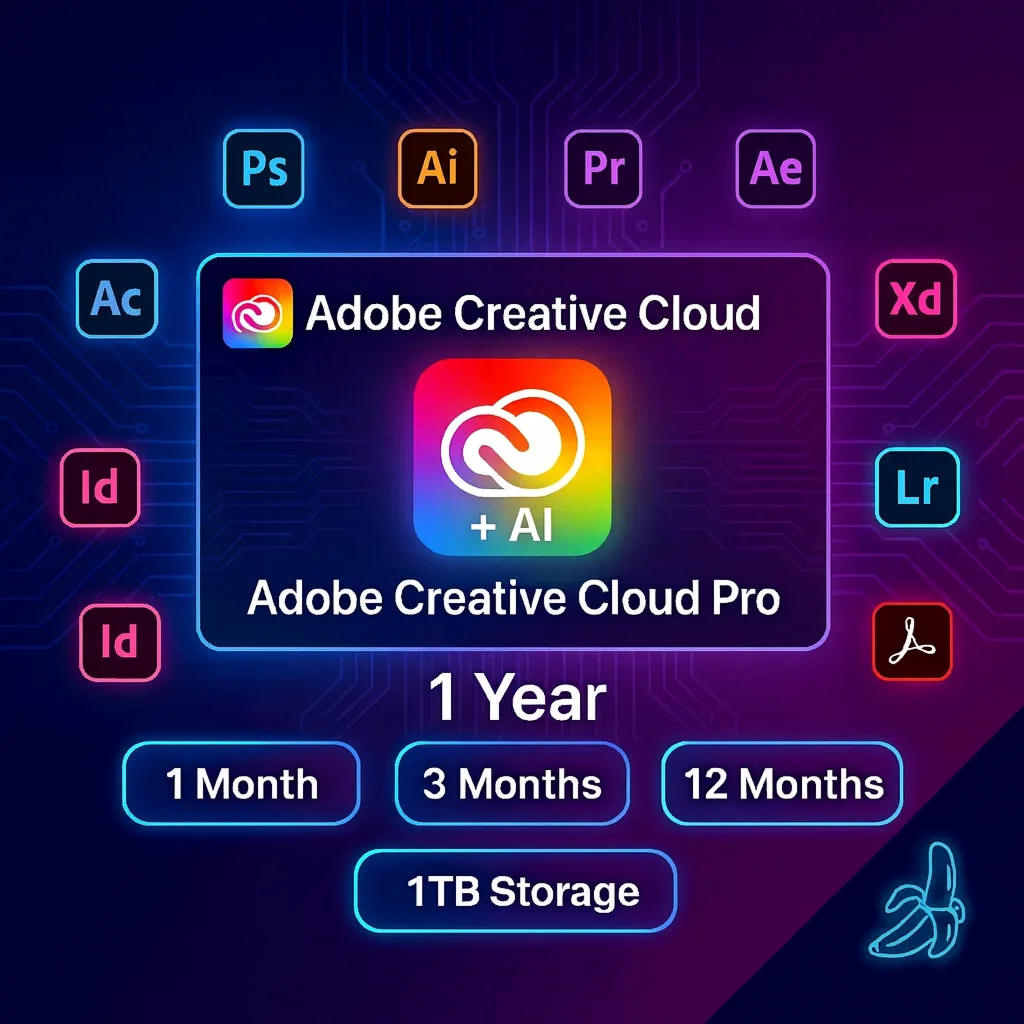 Adobe Creative Cloud Pro 1 / 3 / 12 | 1 год | 1 ТБ