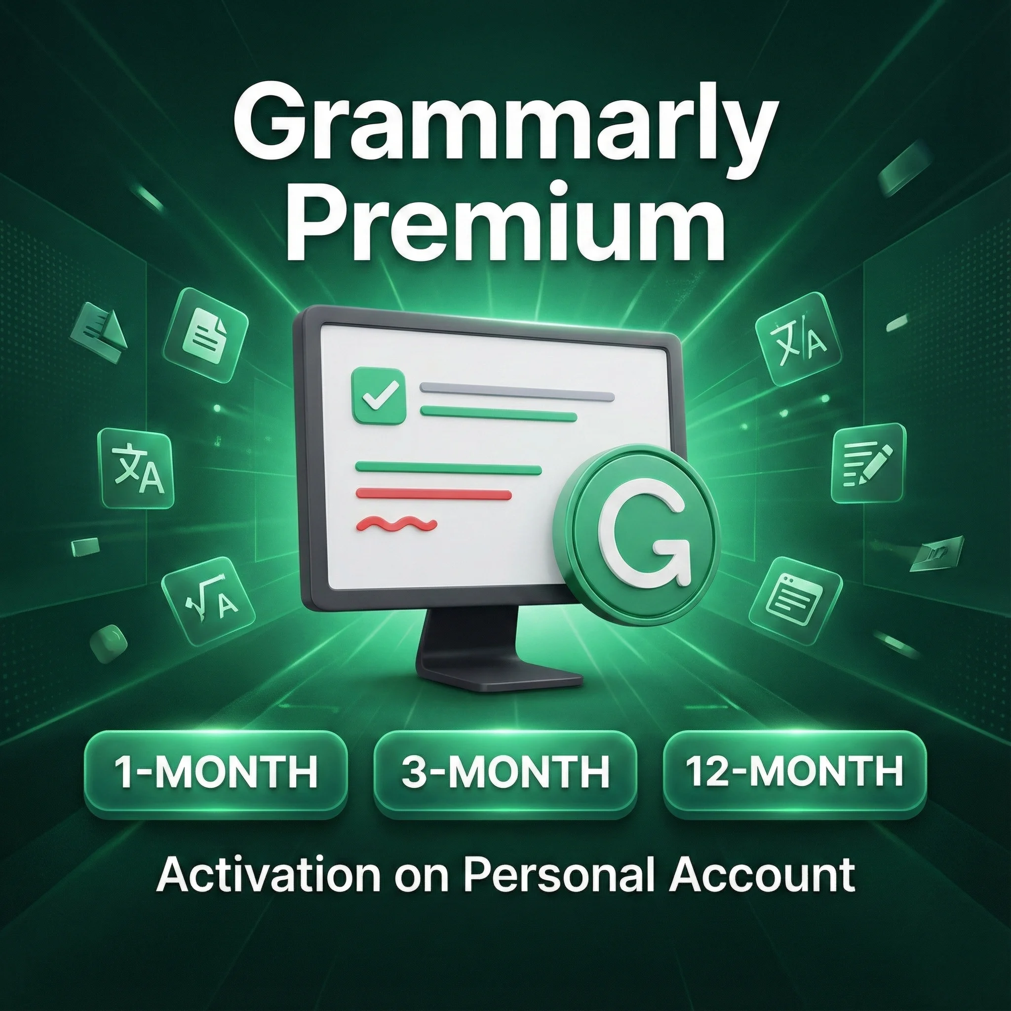 Grammarly Premium/Pro 1-12M | На ваш личный счёт