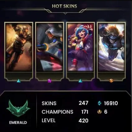 LEAGUE OF LEGENDS 💎 420 лвл/243 скина | Полный доступ 🎁