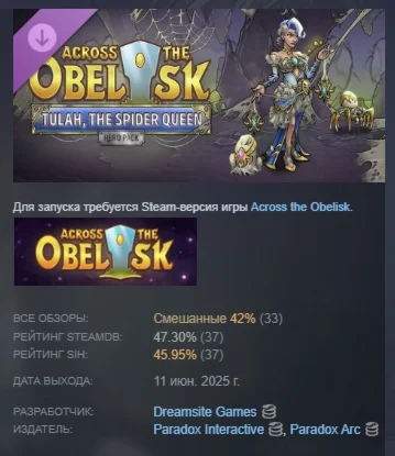 Across the Obelisk: Tulah the Spider Queen STEAM РОССИЯ