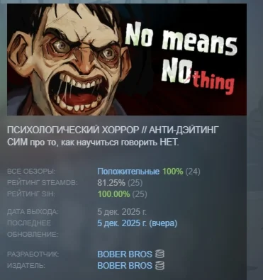 [Bober Bros] No Means Nothing АВТОДОСТАВКА STEAM РОССИЯ