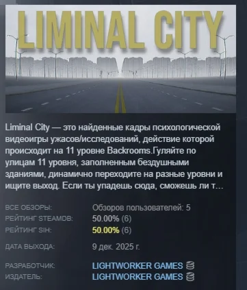 Liminal City АВТОДОСТАВКА STEAM РОССИЯ