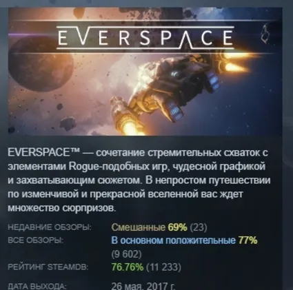 EVERSPACE АВТОДОСТАВКА STEAM РОССИЯ