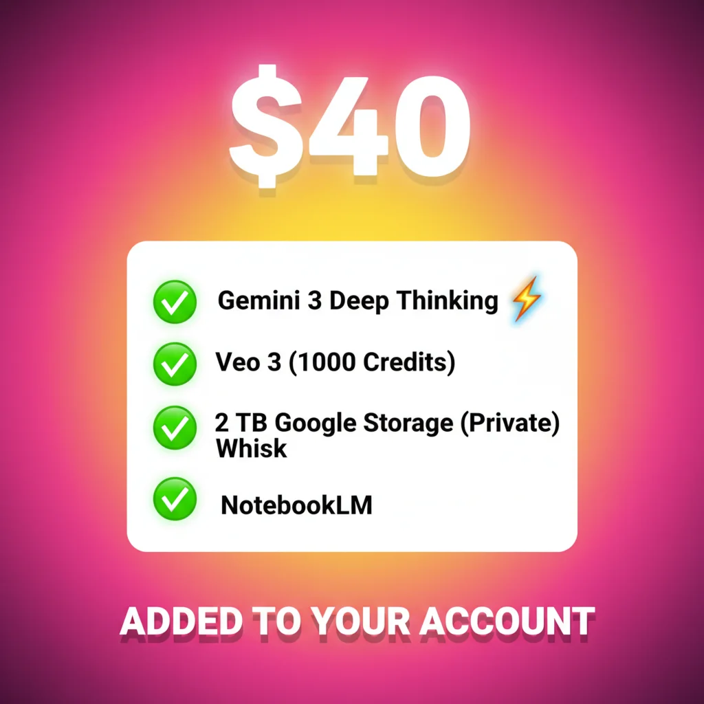 ⚡ Gemini 3 AI + Veo 3 + 2TB Private Drive | 6 мес ✅