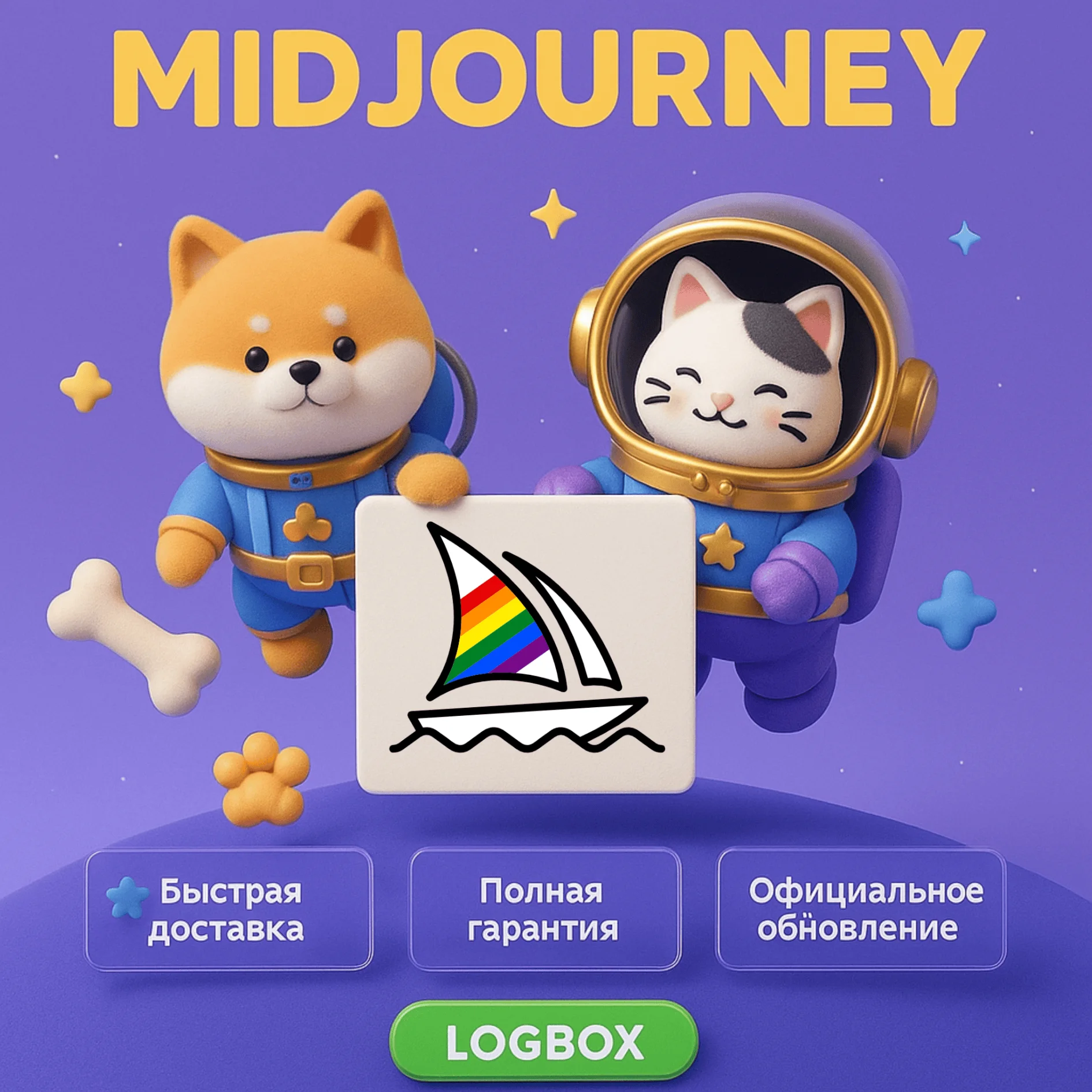 MidJourney – Генератор AI-изображений, 1 месяц