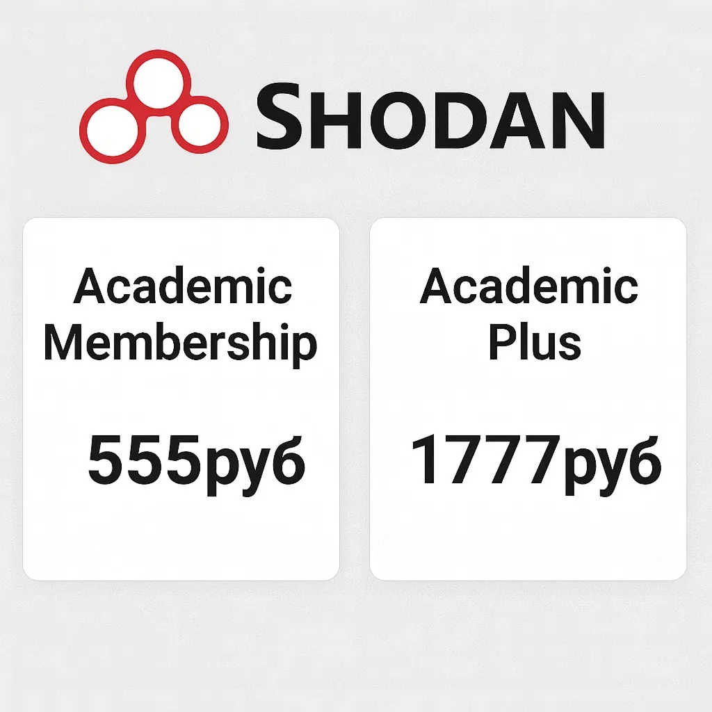 Shodan.io аккаунты Academic Plus / Membership