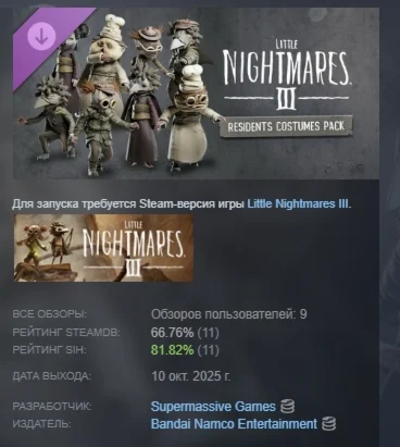 Little Nightmares III — Комплект костюмов Обитателей